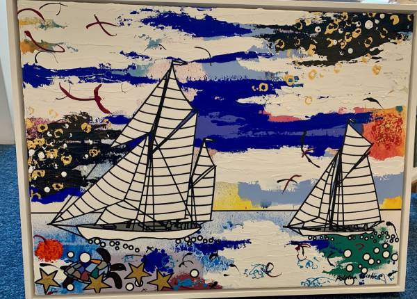 - a , Painting, Acrylic Canvas by Adrian Bishop, measuring 60 x 80 cm (H x W) framed at 64 x 84 cm £900